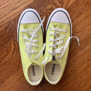 Bright yellow converse-gently worn